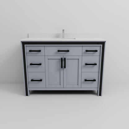 Ziva 48 in W x 22 in D Dark Grey Bath Vanity