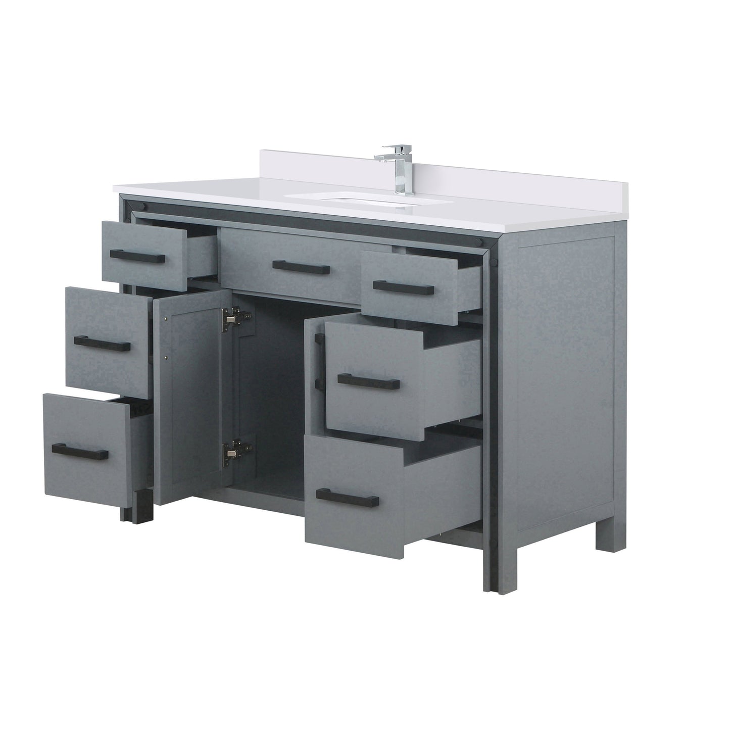 Ziva 48 in W x 22 in D Dark Grey Bath Vanity