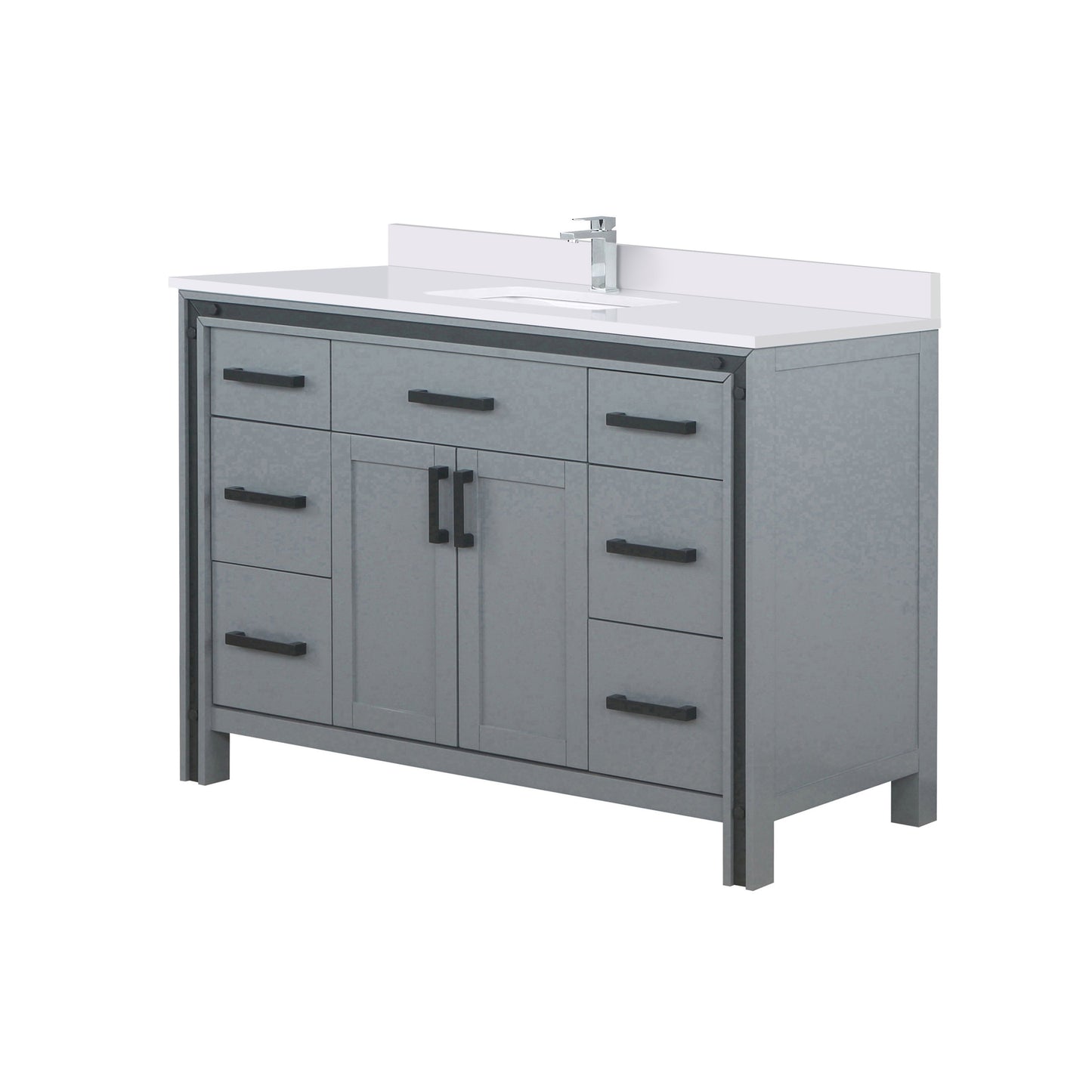 Ziva 48 in W x 22 in D Dark Grey Bath Vanity