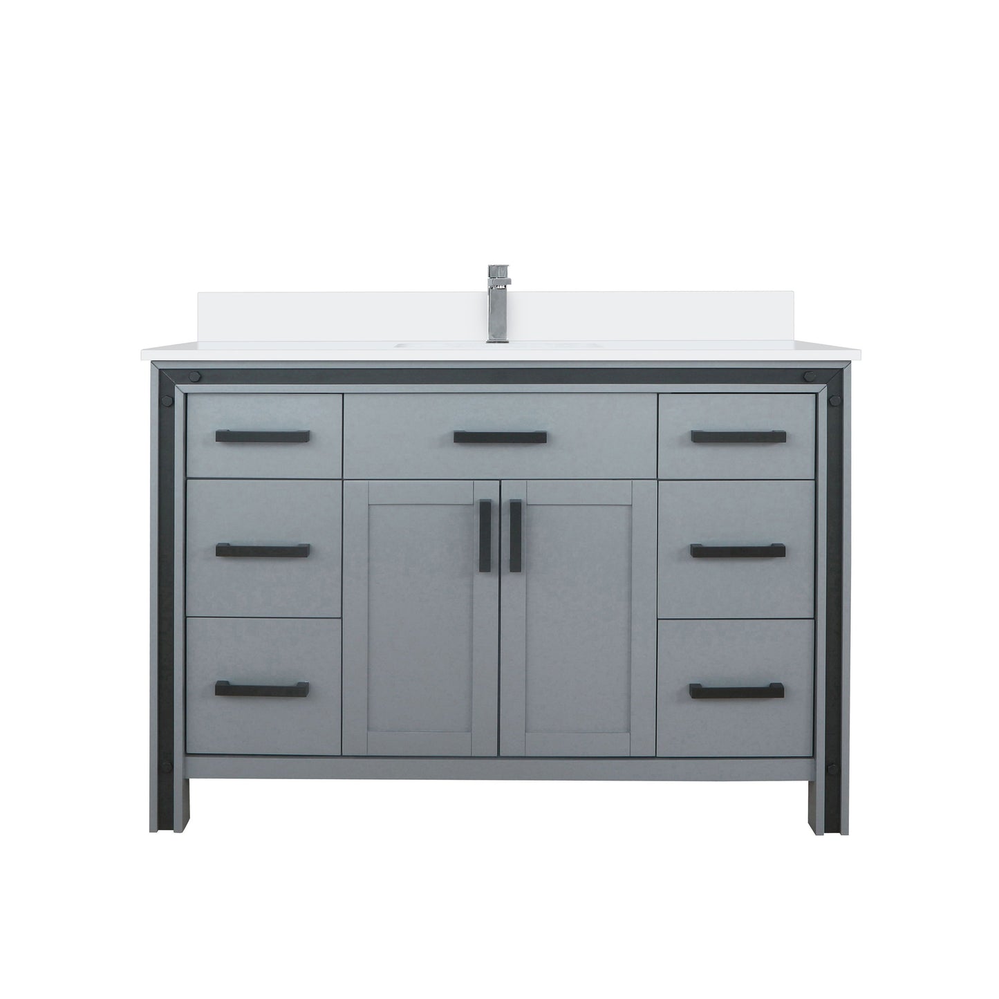 Ziva 48 in W x 22 in D Dark Grey Bath Vanity