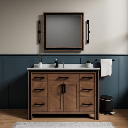 Ziva 48 in W x 22 in D Rustic Barnwood Bath Vanity