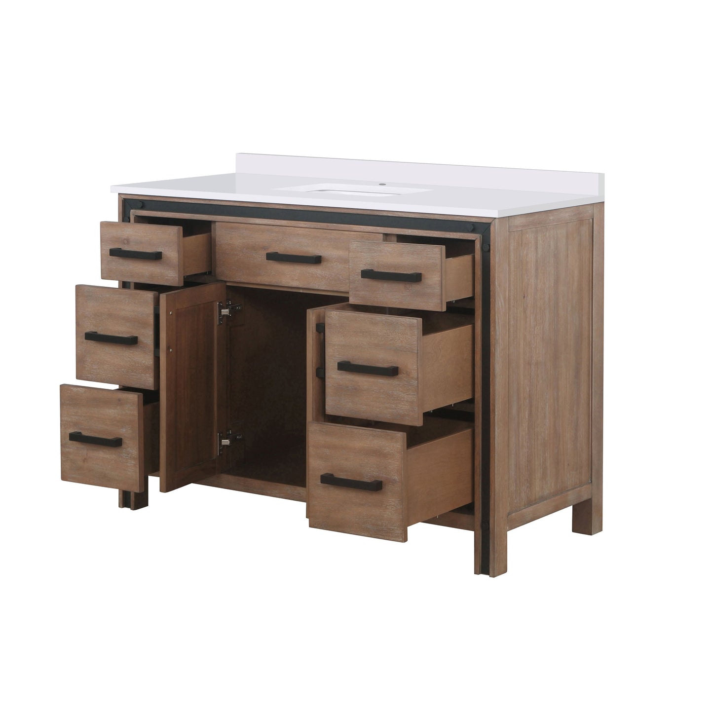 Ziva 48 in W x 22 in D Rustic Barnwood Bath Vanity