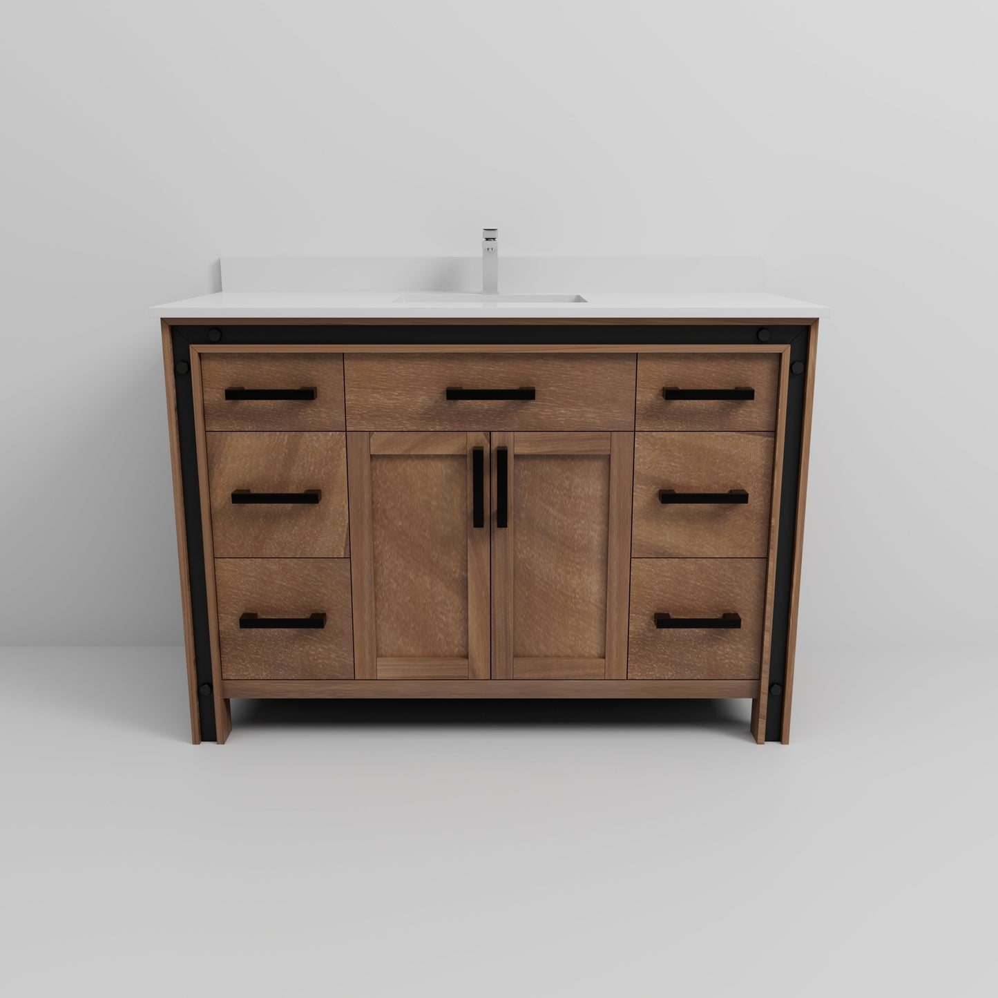 Ziva 48 in W x 22 in D Rustic Barnwood Bath Vanity