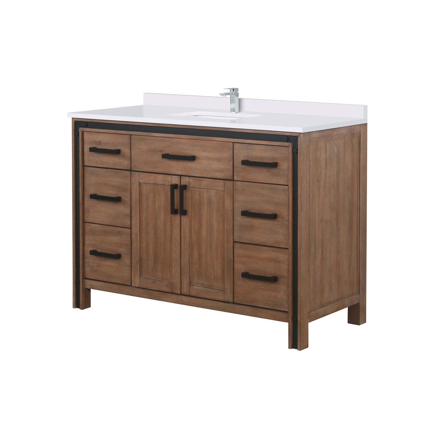 Ziva 48 in W x 22 in D Rustic Barnwood Bath Vanity