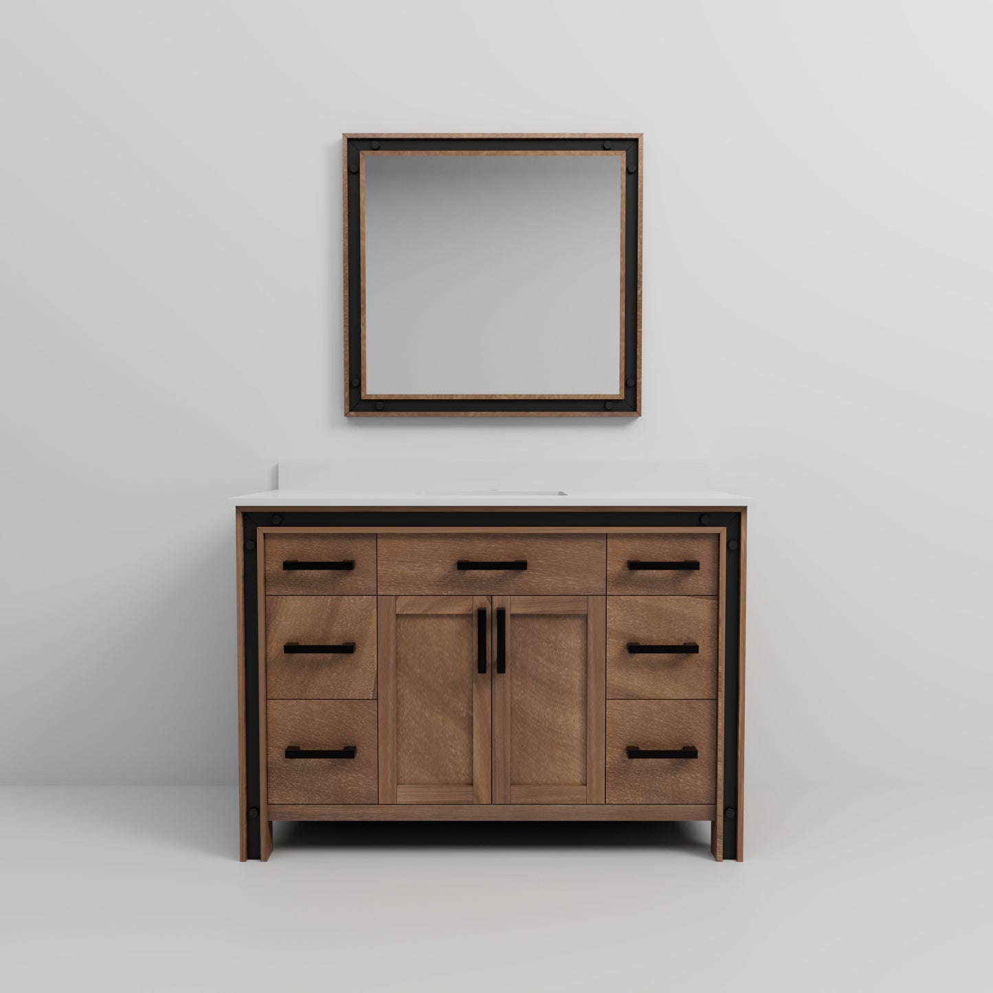 Ziva 48 in W x 22 in D Rustic Barnwood Bath Vanity