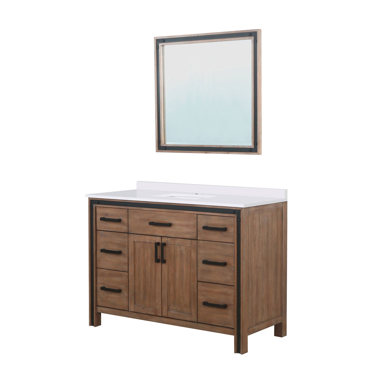 Ziva 48 in W x 22 in D Rustic Barnwood Bath Vanity