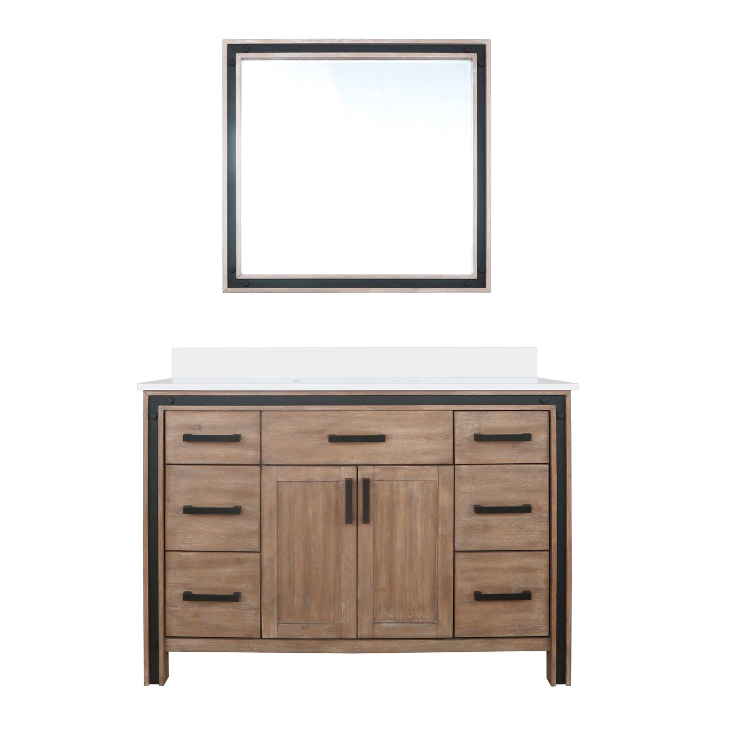 Ziva 48 in W x 22 in D Rustic Barnwood Bath Vanity