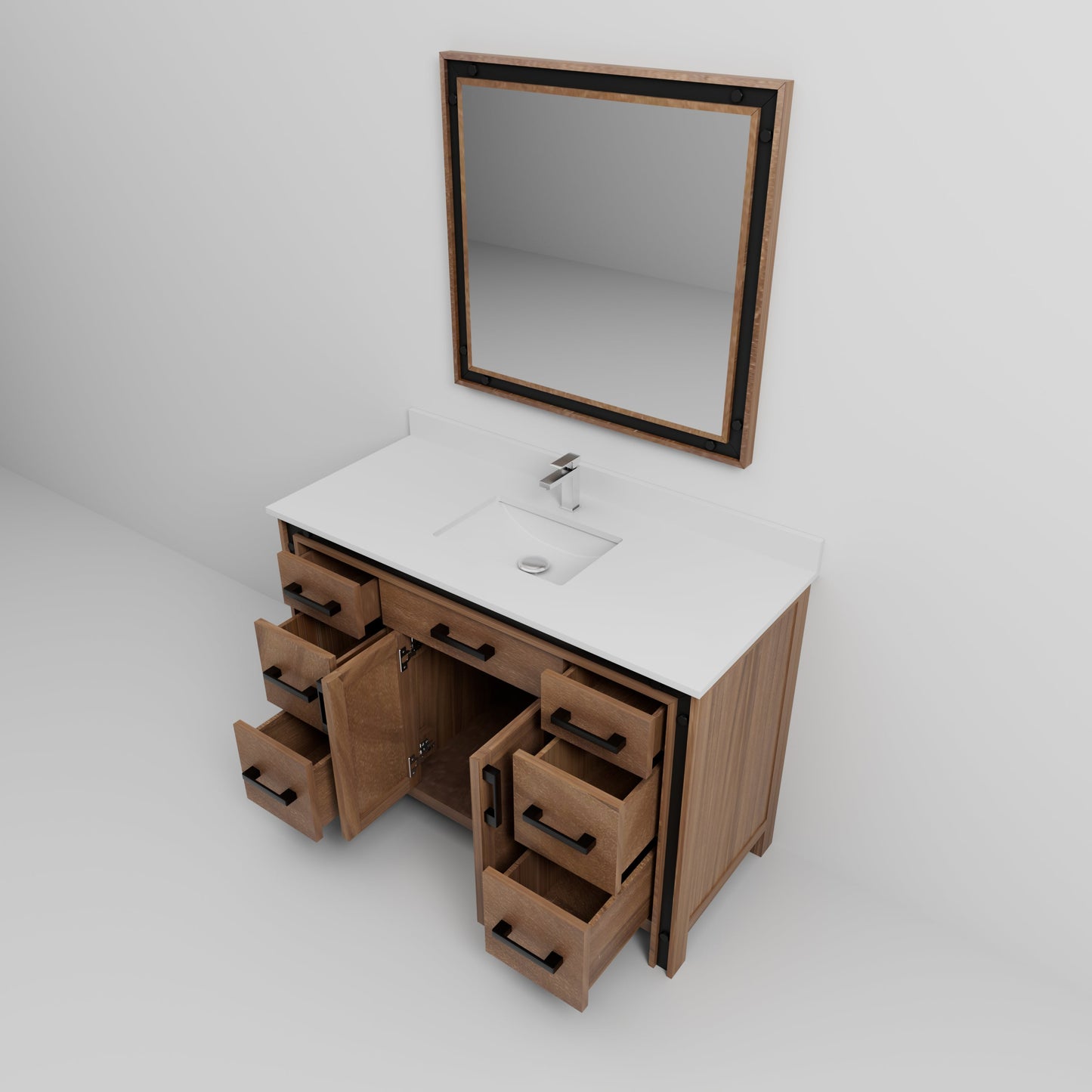 Ziva 48 in W x 22 in D Rustic Barnwood Bath Vanity