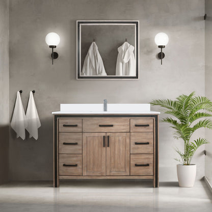 Ziva 48 in W x 22 in D Rustic Barnwood Bath Vanity