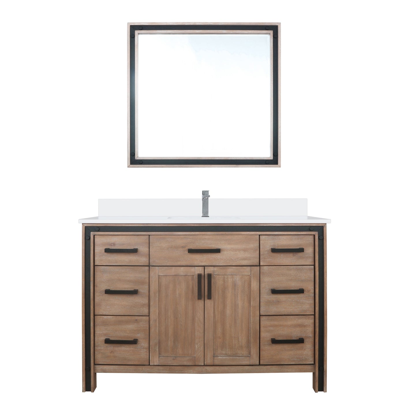 Ziva 48 in W x 22 in D Rustic Barnwood Bath Vanity