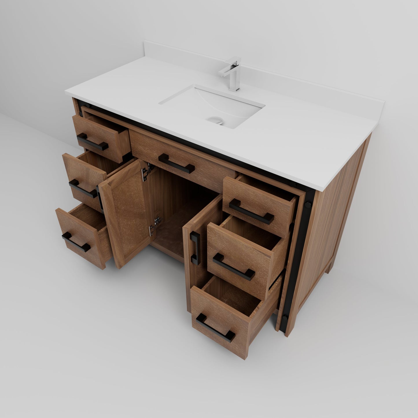 Ziva 48 in W x 22 in D Rustic Barnwood Bath Vanity