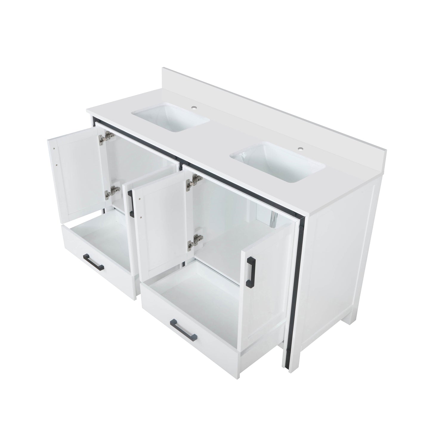 Ziva 60 in W x 22 in D White Double Bath Vanity
