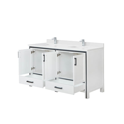 Ziva 60 in W x 22 in D White Double Bath Vanity