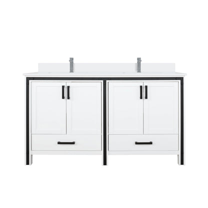 Ziva 60 in W x 22 in D White Double Bath Vanity