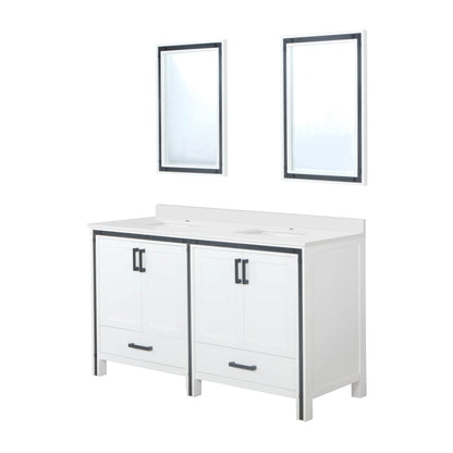 Ziva 60 in W x 22 in D White Double Bath Vanity
