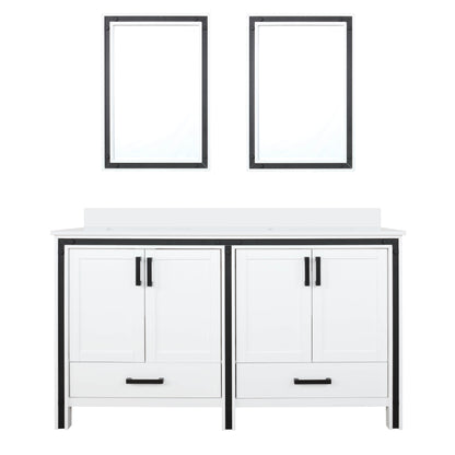 Ziva 60 in W x 22 in D White Double Bath Vanity