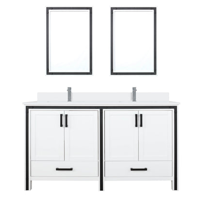 Ziva 60 in W x 22 in D White Double Bath Vanity