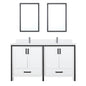 Ziva 60 in W x 22 in D White Double Bath Vanity