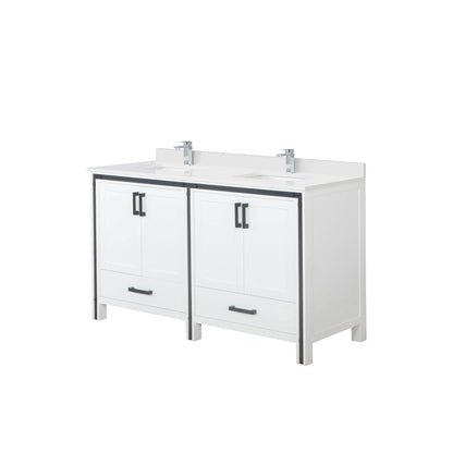 Ziva 60 in W x 22 in D White Double Bath Vanity