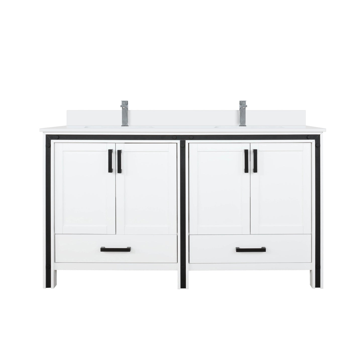 Ziva 60 in W x 22 in D White Double Bath Vanity