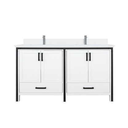 Ziva 60 in W x 22 in D White Double Bath Vanity