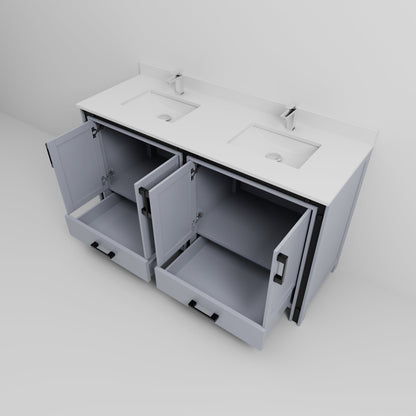 Ziva 60 in W x 22 in D Dark Grey Double Bath Vanity