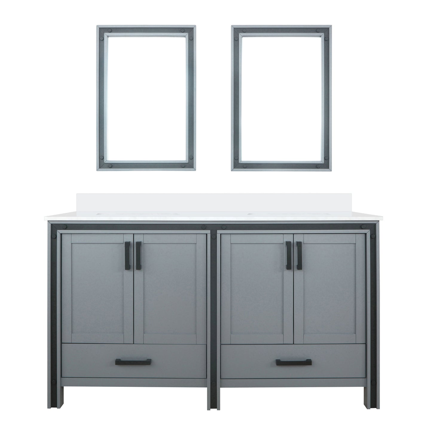 Ziva 60 in W x 22 in D Dark Grey Double Bath Vanity