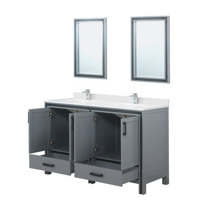 Ziva 60 in W x 22 in D Dark Grey Double Bath Vanity