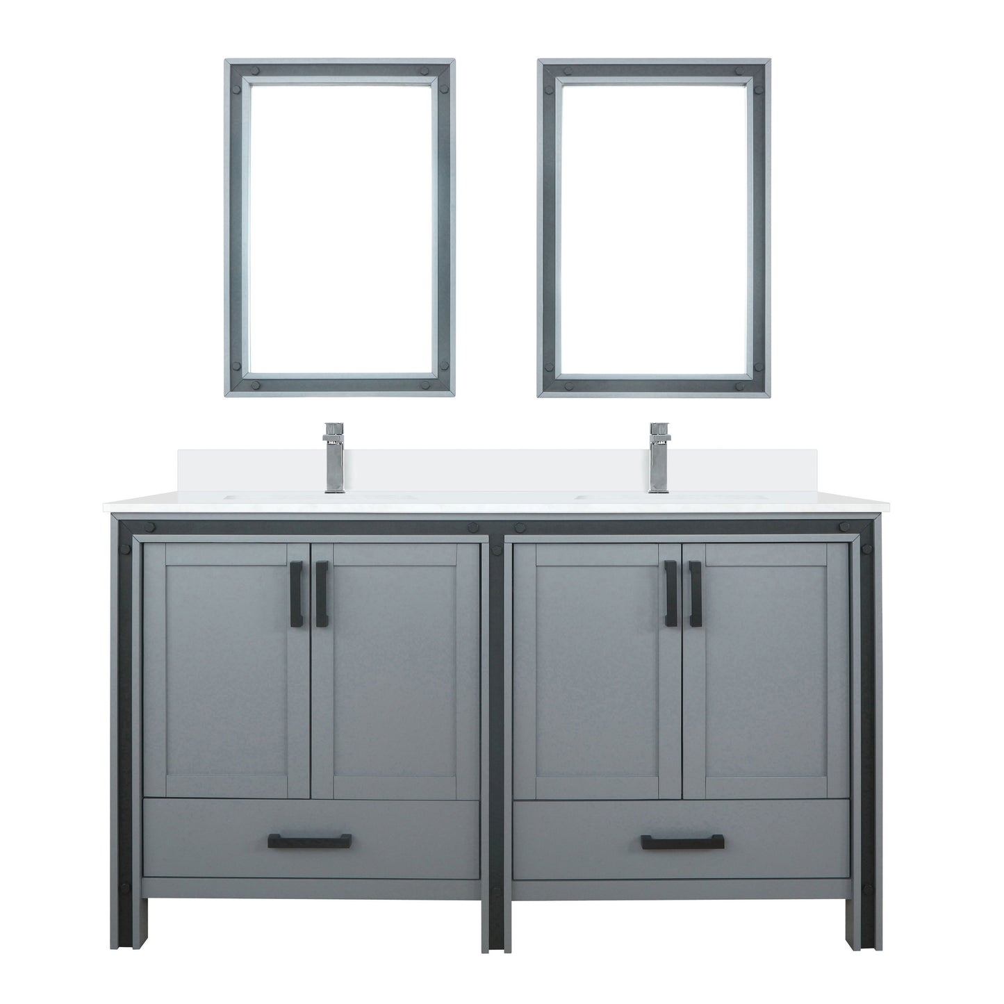 Ziva 60 in W x 22 in D Dark Grey Double Bath Vanity