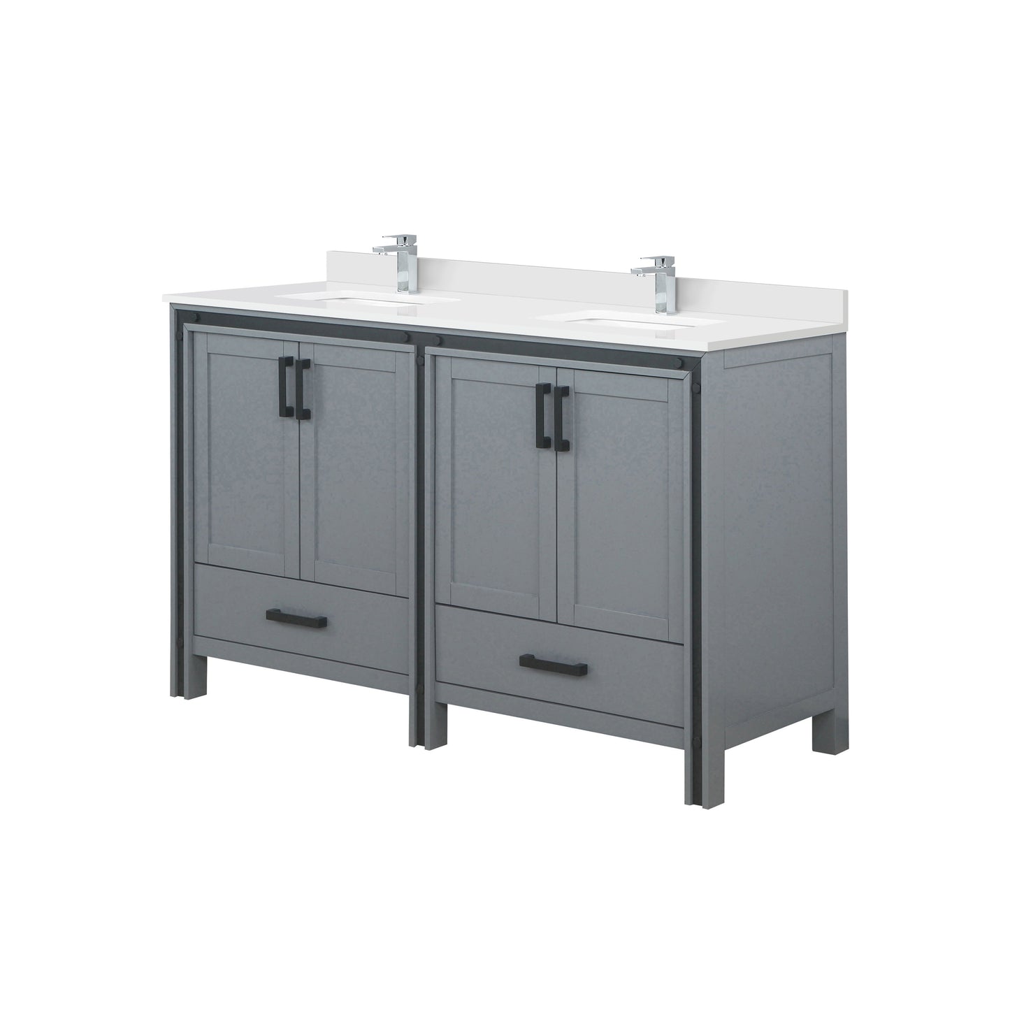 Ziva 60 in W x 22 in D Dark Grey Double Bath Vanity