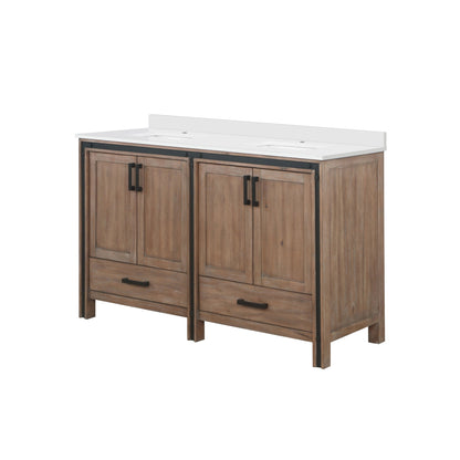 Ziva 60 in W x 22 in D Rustic Barnwood Double Bath Vanity