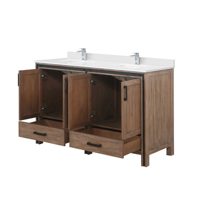 Ziva 60 in W x 22 in D Rustic Barnwood Double Bath Vanity