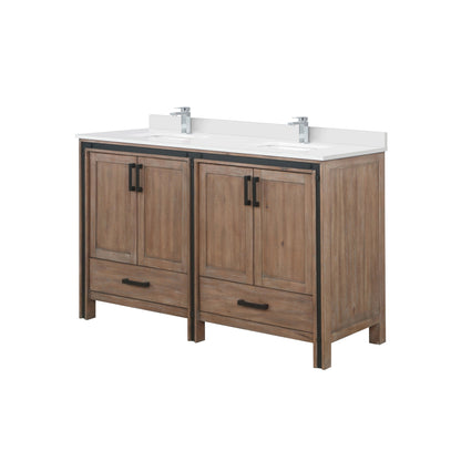 Ziva 60 in W x 22 in D Rustic Barnwood Double Bath Vanity