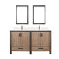 Ziva 60 in W x 22 in D Rustic Barnwood Double Bath Vanity