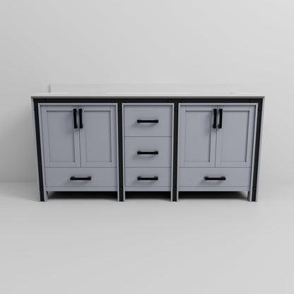 Ziva 72 in W x 22 in D Dark Grey Double Bath Vanity