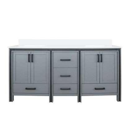 Ziva 72 in W x 22 in D Dark Grey Double Bath Vanity