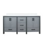 Ziva 72 in W x 22 in D Dark Grey Double Bath Vanity