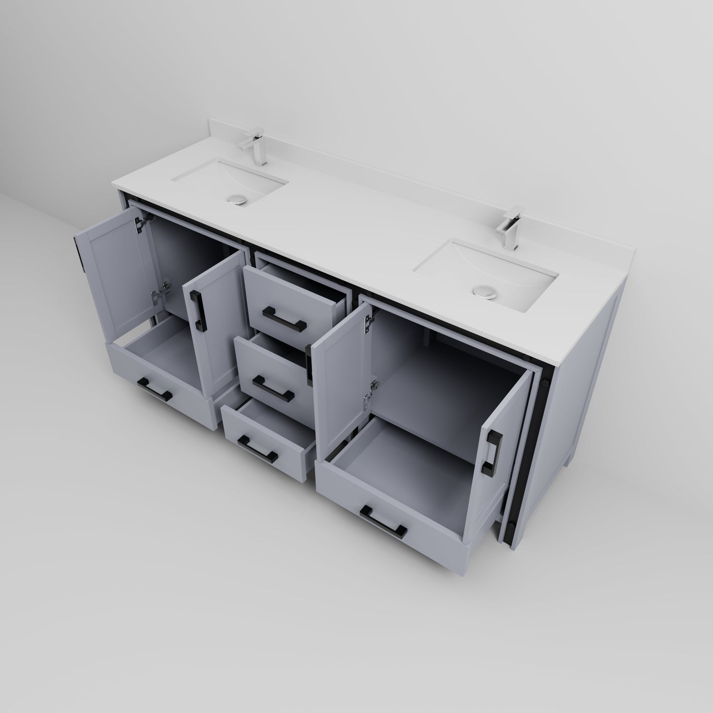 Ziva 72 in W x 22 in D Dark Grey Double Bath Vanity