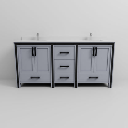 Ziva 72 in W x 22 in D Dark Grey Double Bath Vanity