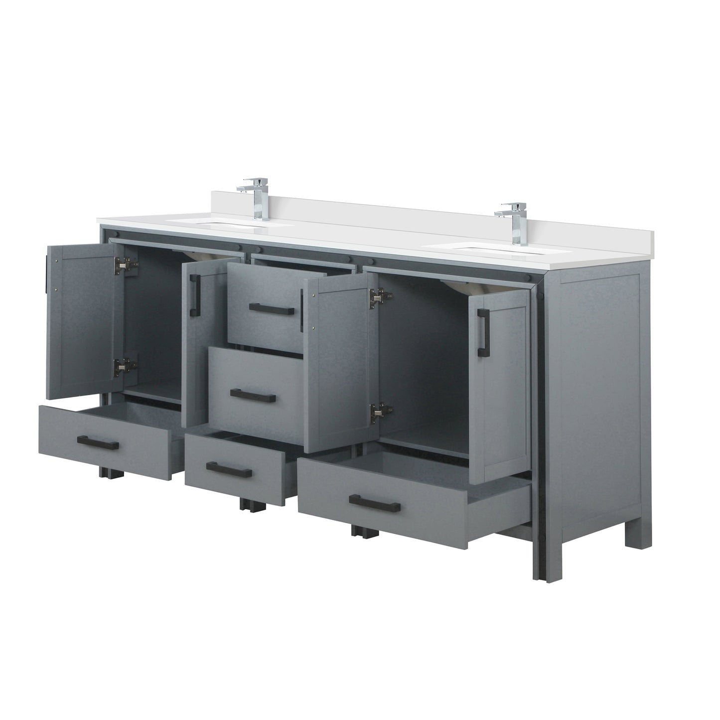 Ziva 72 in W x 22 in D Dark Grey Double Bath Vanity