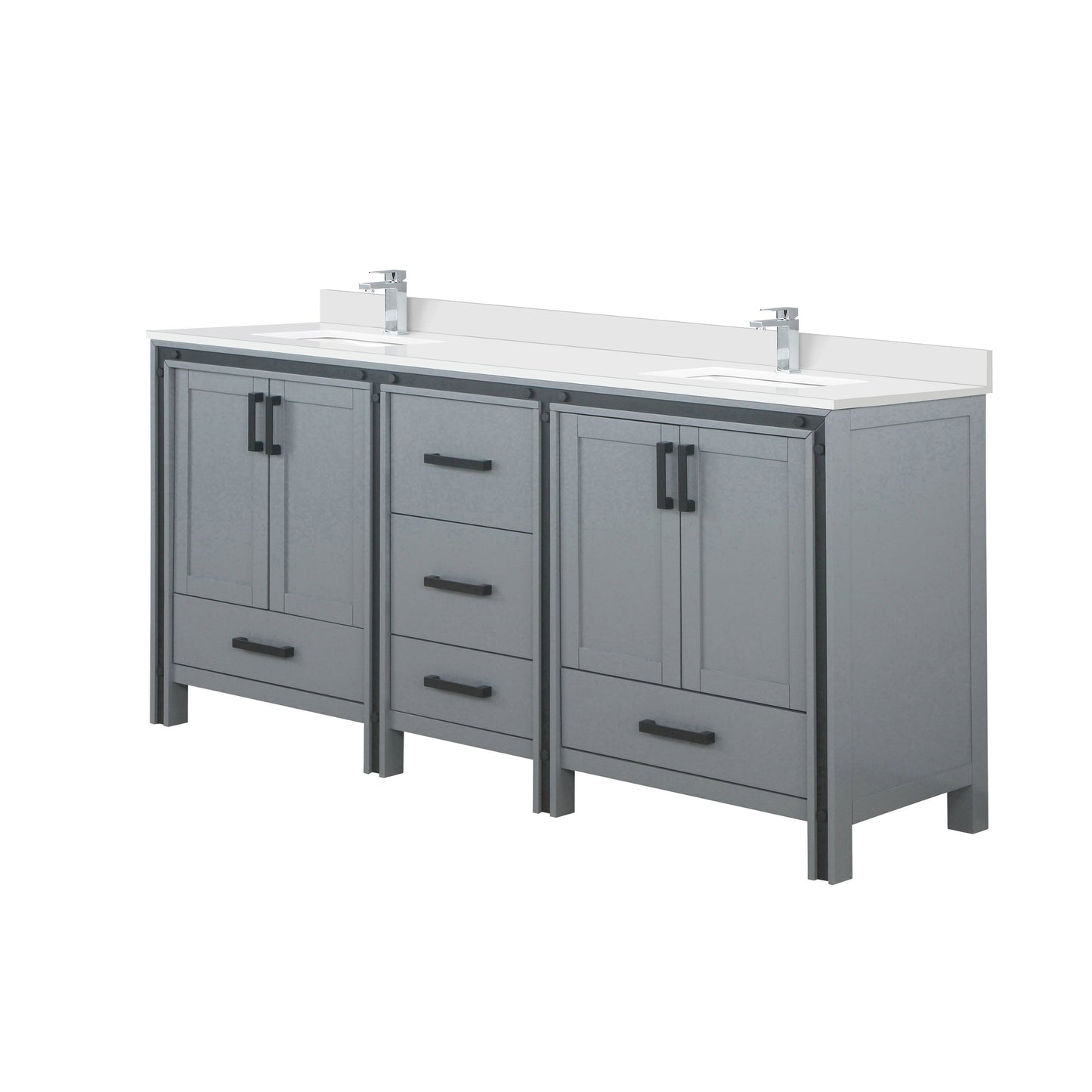 Ziva 72 in W x 22 in D Dark Grey Double Bath Vanity