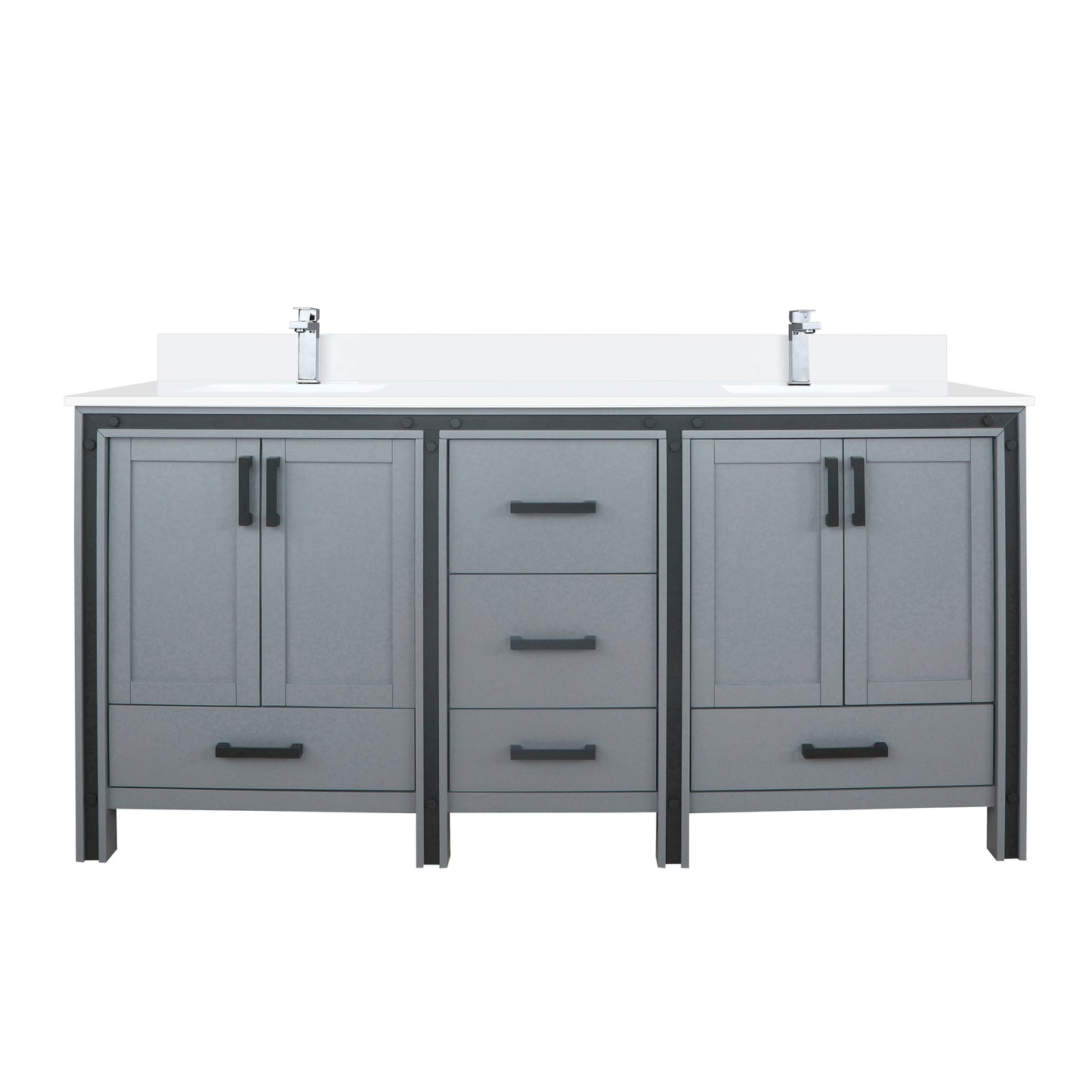 Ziva 72 in W x 22 in D Dark Grey Double Bath Vanity