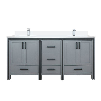 Ziva 72 in W x 22 in D Dark Grey Double Bath Vanity