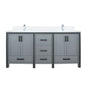 Ziva 72 in W x 22 in D Dark Grey Double Bath Vanity