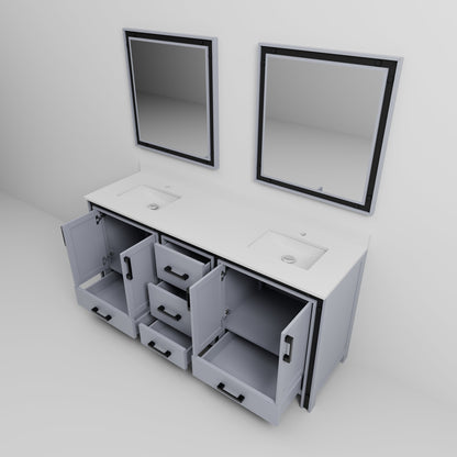 Ziva 72 in W x 22 in D Dark Grey Double Bath Vanity