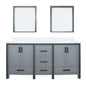 Ziva 72 in W x 22 in D Dark Grey Double Bath Vanity