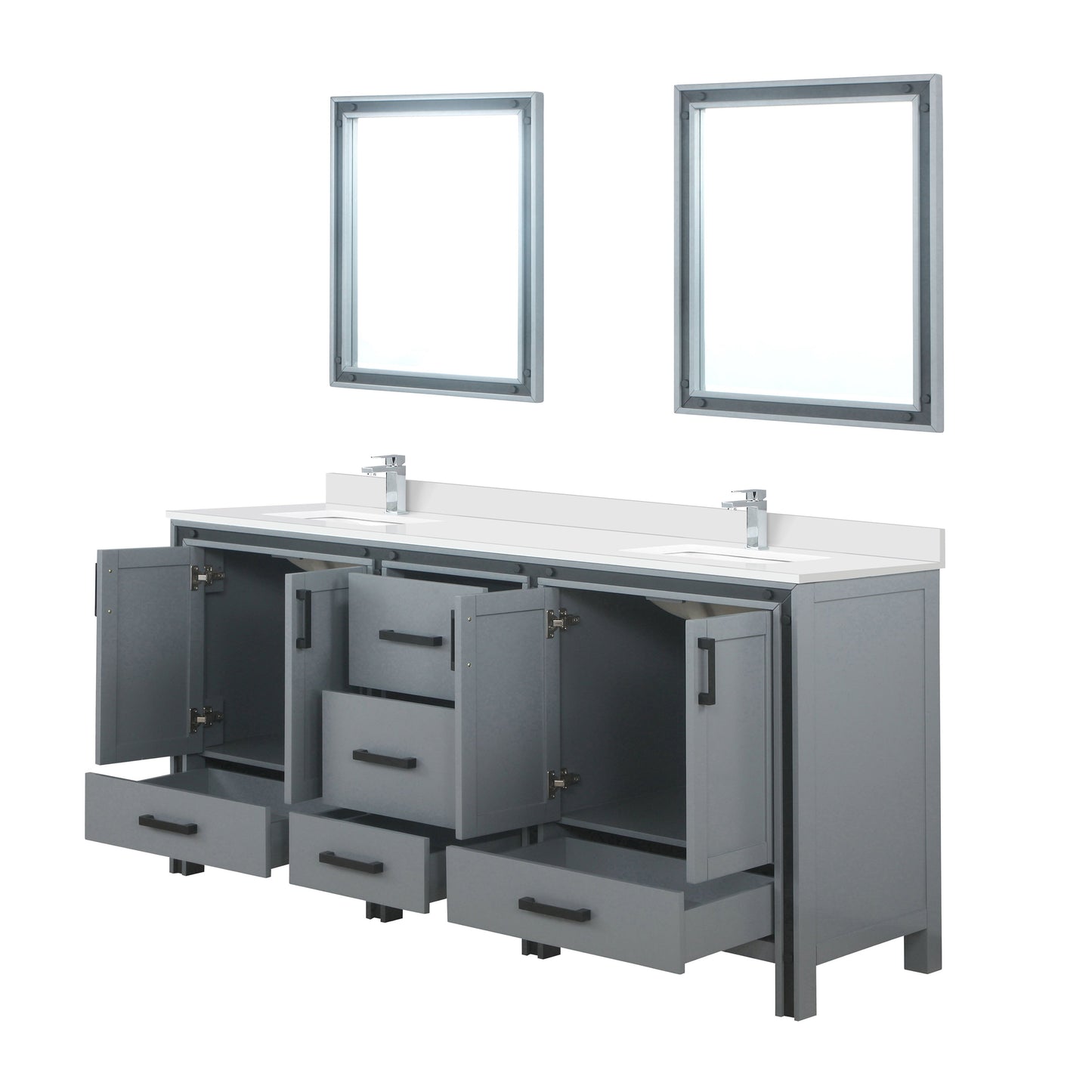 Ziva 72 in W x 22 in D Dark Grey Double Bath Vanity