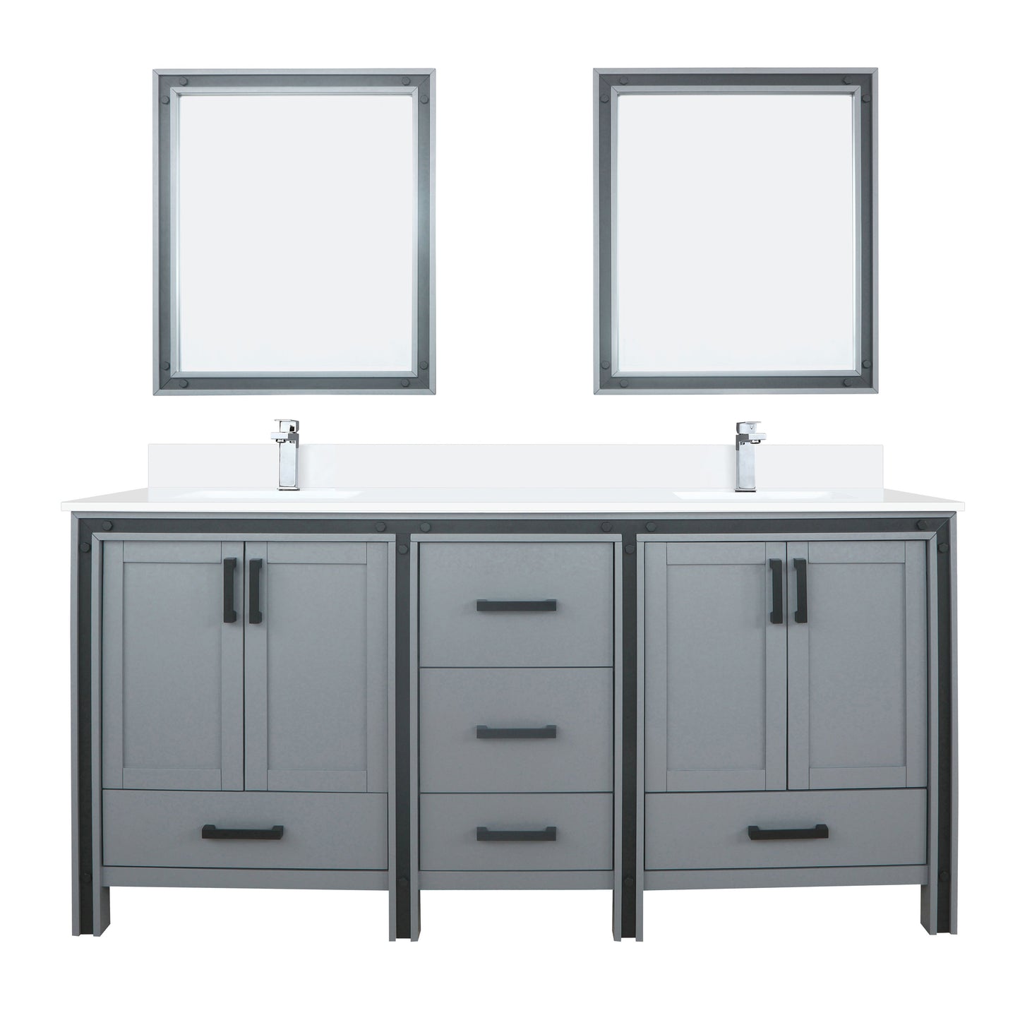 Ziva 72 in W x 22 in D Dark Grey Double Bath Vanity
