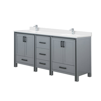 Ziva 72 in W x 22 in D Dark Grey Double Bath Vanity