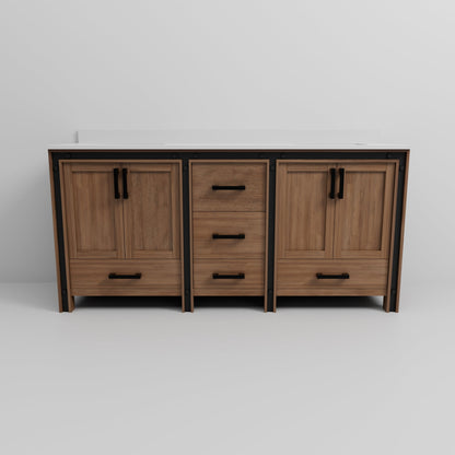Ziva 72 in W x 22 in D Rustic Barnwood Double Bath Vanity
